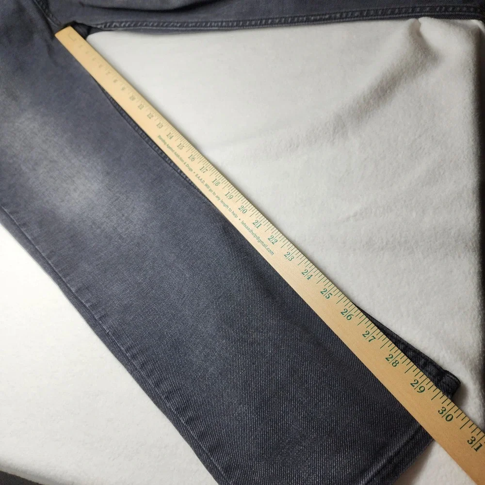 Hugo Boss Mens Jeans Straight Leg Denim Faded Black Wash 40x34‎